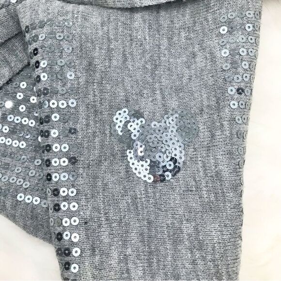 Disney Parks Authentic Gray Knit Silver Sequin Long Neck Scarf - Picture 9 of 11